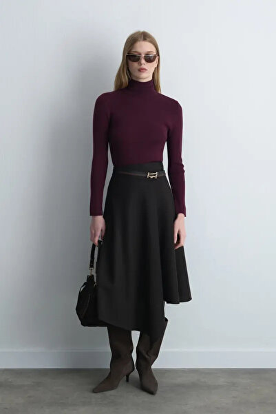 Gusto Turtleneck Basic Knitwear - Plum