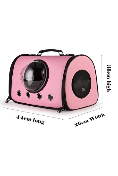 HAPPY JOKER Astronaut bubble pet carrier bag, max 7 kg, transparent porthole, 2 openings, medium size, LEATHER-L