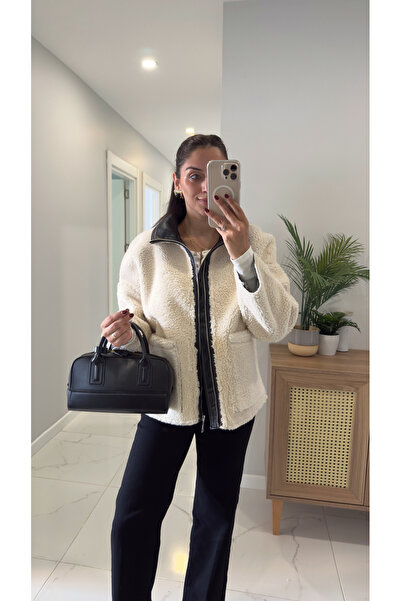 BİRCANÇİL Rennato Ecru Plush Coat