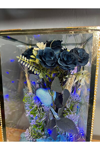 çiçekburadan Cam ışıklı fanus Erkek Bebek Doğum Hediyesi Hoşgeldin Erkek Bebeğim Anneye Doğum Hediyesi