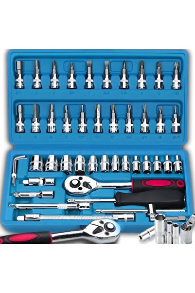 Retoo Set de chei tubulare FixIt cu 46 de piese (argintiu/negru)