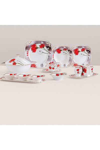 FODİS Güral Porselen Prestije Bone Kare Yemek Takımı 88 PARÇA