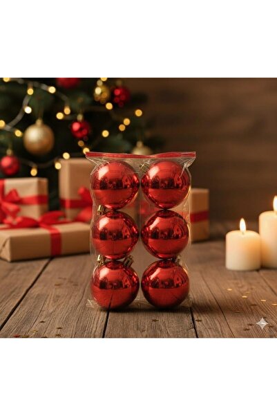 Adana Pasta Malzemeleri ERT-YIL-25315-KRMZ НОВОРІЧНИЙ ТОП-ГОЛД 10 СМ 6 ШТ. OPP