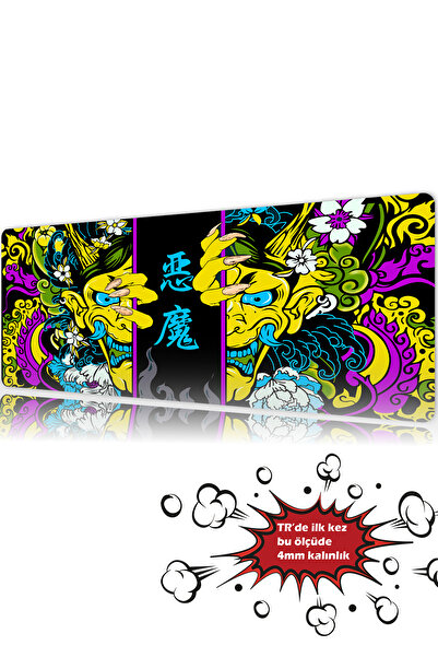 urzuva Hands of the Oni 90x40 4MM Kalınlık Premium Gaming oyuncu mousepad, An...
