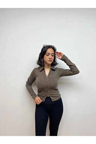 VAZIRADK Zippered Long Sleeve Blouse