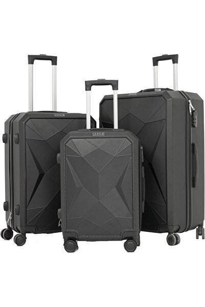 Levelo ROMEO ABS 3-Piece Travel Luggage Set - Black