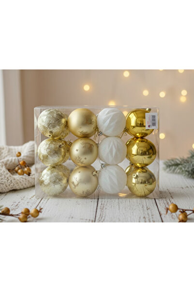 Adana Pasta Malzemeleri ERT-YIL-25314 НОВОРІЧНИЙ ТОП-ГОЛД 8 СМ 24 ШТ. У ПВХ-К...