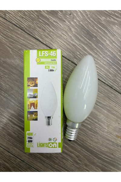 Lightson E14 46w 3000K Dimlenir Solf Mum Ampül 2’li