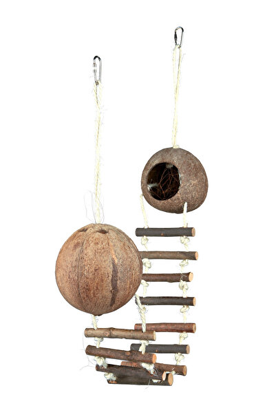 Trixie Coconut Shell House for Rodents, With Bridge, 13x100 cm, 62103