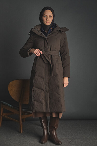 Setrms Textured Fabric Filled Goose down Coat