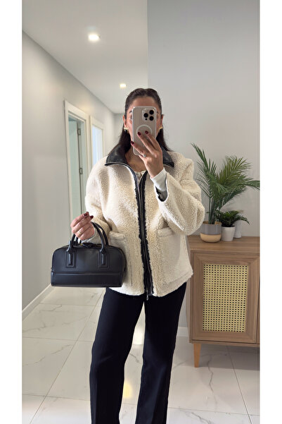 BİRCANÇİL Rennato Ecru Plush Coat