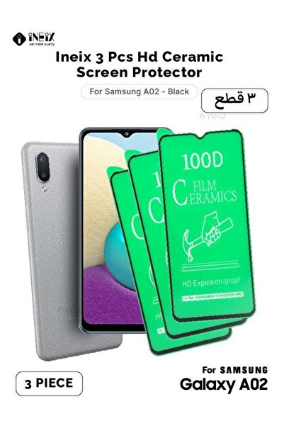 ineix 3 قطع واقي شاشة سيراميك عالي الدقة لهاتف سامسونج جالاكسي A02