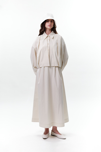 Manuka Cep Belted Skirt Stone