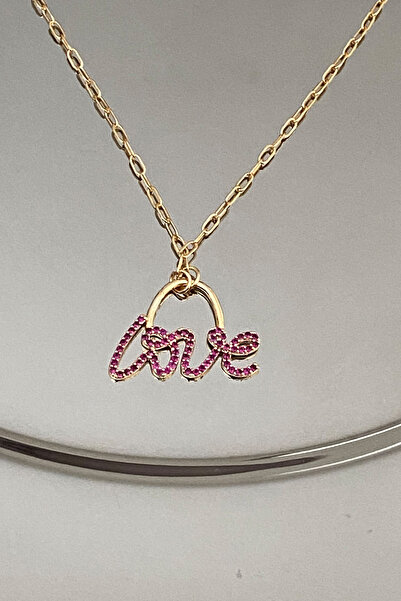 Liveyn Design قلادة بحجر الزركون مكتوب عليها الحب