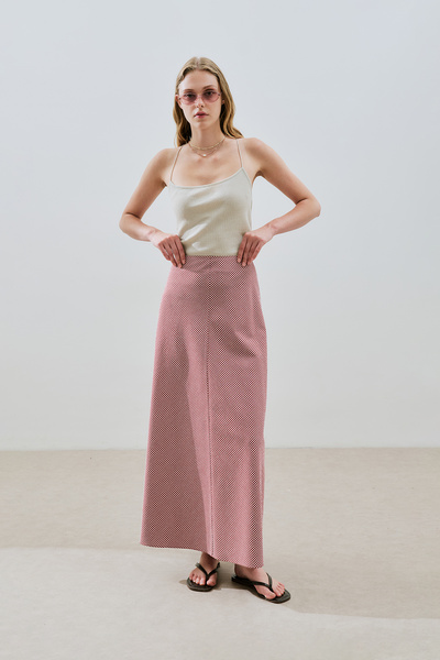 Manuka PÖTİKARELİ ETEK KIRMIZI