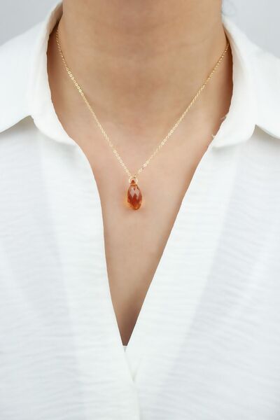 Liveyn Design قلادة قلادة سلسلة كريستال رقيقة