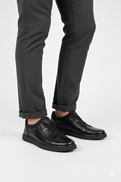 ARMÜZ Men's Black Orthopedic Leather Thermal High-Top Casual Shoes