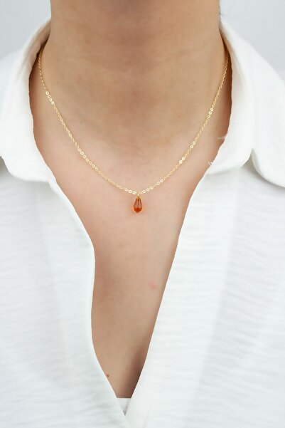 Liveyn Design قلادة قلادة سلسلة كريستال رقيقة