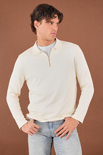 ALEXANDERGARDI Zippered Polo Collar Sweater
