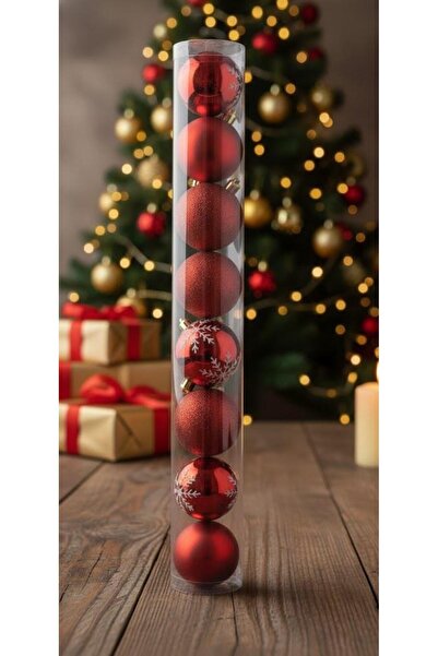 Adana Pasta Malzemeleri ERT-YIL-25308-KRMZ كرة رأس السنة الجديدة حمراء لامعة ...