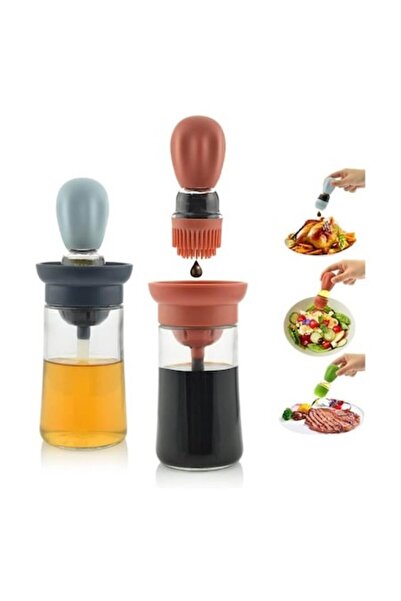 HAPPY JOKER Set de 2 dozatoare de ulei de măsline cu pensulă din silicon, 180...