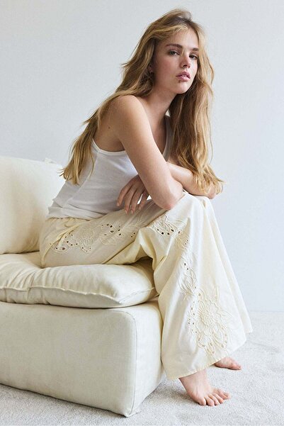 H&M Embroidered pyjama bottoms