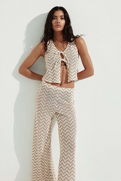 H&M Tie-front jacquard-knit waistcoat