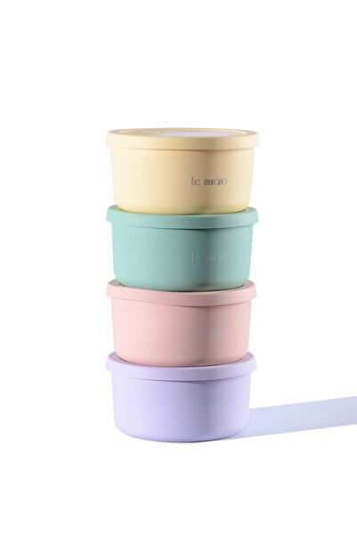 Le murano Pastel Air-Tight Round Silicone Storage Container 600 ml | Purple