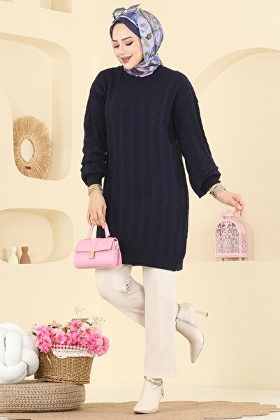 ModaMerve Yarım Boğazlı Triko Tunik 2734AYD574-MS Laci