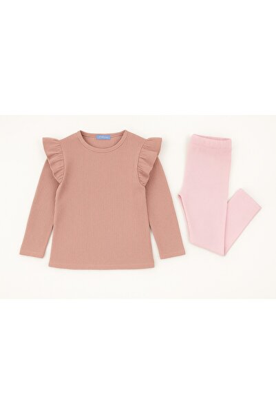 SeaBubbles Girl's Leggings Set with Ruffled Shoulders