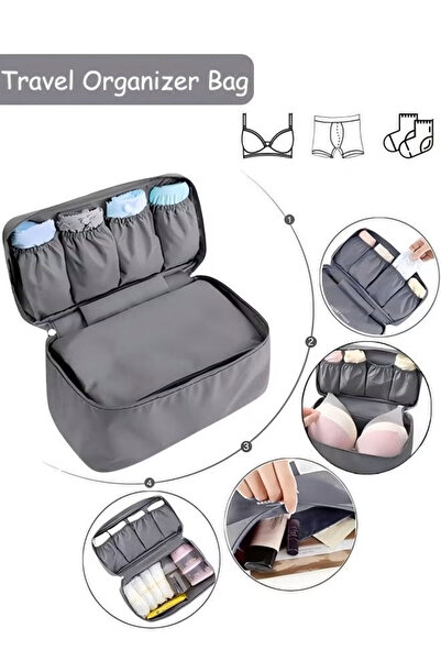 Generic Travel Underwear Organizer Bag, Portable Lingerie Pouch Organizer for Bra Underwear Socks Underpants
