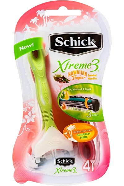 Schick ماكينة حلاقة إنتويشن إكستريم 3 هاوايان تروبيك، 4 قطع