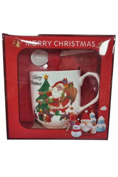 Sofia Store Set cadou de Craciun, Cana cu lingurita ceramica ambalata in cuti...