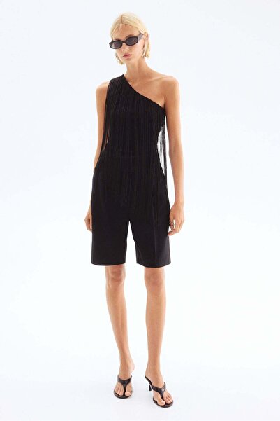 H&M Fringe-trimmed one-shoulder top