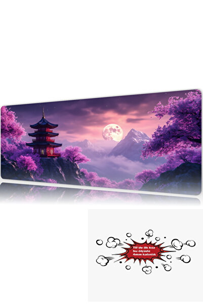 urzuva Sakura Moonrise 90x40 4MM Kalınlık Premium Gaming oyuncu mousepad, Ant...