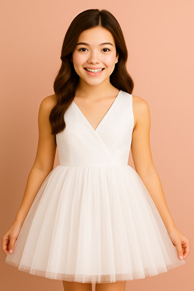 NSMLİFE Φόρεμα με γιακά με μίνι απλή φούστα για κορίτσια