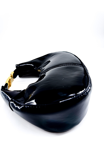 ZuTrenD Women's Black Patent Leather Mini Size Daily Night Round Crossbody Hand and Shoulder Bag