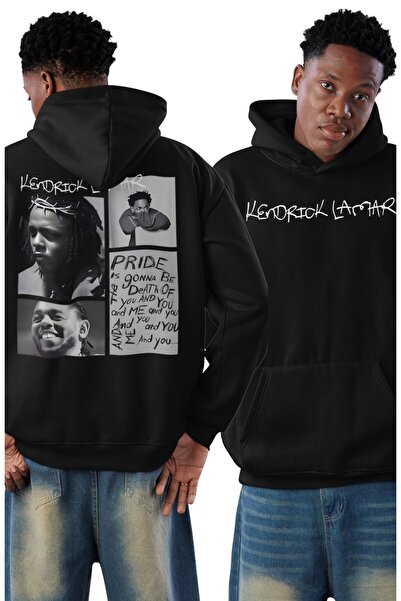 Fuddy Moda Unisex Kendrick Lamar Back Printed Hooded Sweatshirt, Oversized Rapper Themed Hoodie