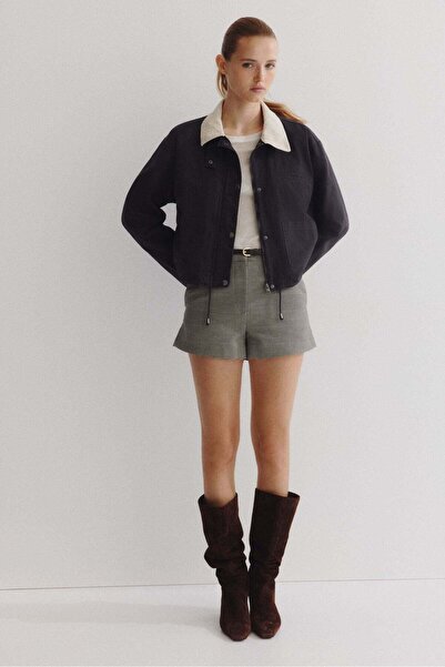 H&M Corduroy-collar canvas jacket