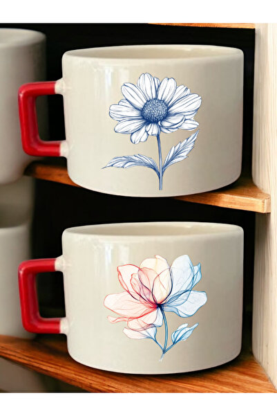 lili hediyelik كوب مزدوج بتصميم الرسم الزهري - نماذج أكواب مصممة، أكواب مصممة...