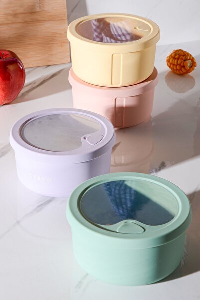 Le murano Pastel Air-Tight Round Silicone Storage Container 400 ml | Green