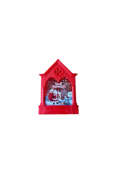 wei inox Christmas lantern, LED light, battery powered, plastic, red, 15x9.5 cm