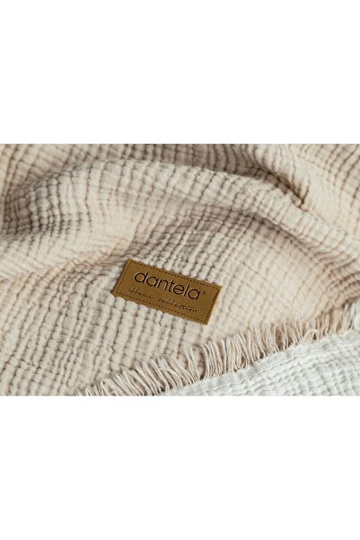 Dantela Camino Muslin 4-Layer Bedspread - Beige
