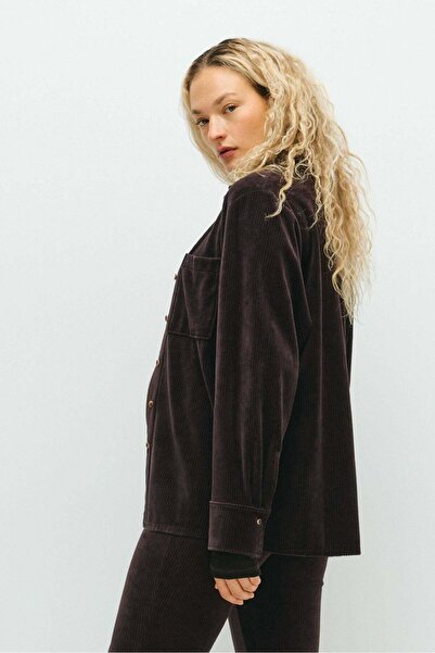 H&M MAMA Ribbed velour shirt