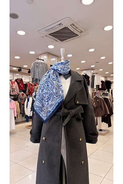 KUQOS Simple Sparkle Patterned Scarf Blue
