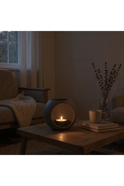 Lunera Accessories Modern Top Mumluk | 3D Baskı El Yapımı Dekoratif Mumluk | ...