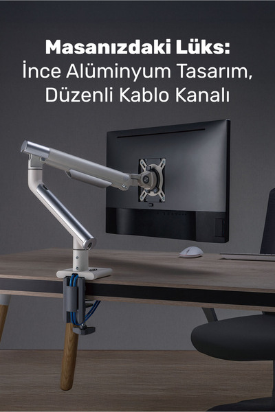 NPO حامل شاشة فردي من الألومنيوم فائق النحافة من نوع STD49012UW Elysium مقاس 17-32 بوصة مع ممتص صدمات USB مزدوج من نوع VESA