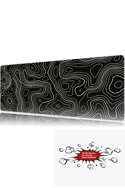 urzuva Topographic Flow 90x40 4MM Kalınlık Premium Gaming oyuncu mousepad, An...