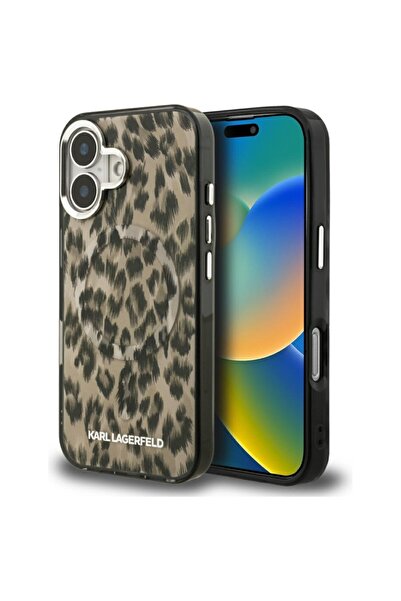 Karl Lagerfeld Carcasă pentru iPhone 16, IML MagSafe, Neagră