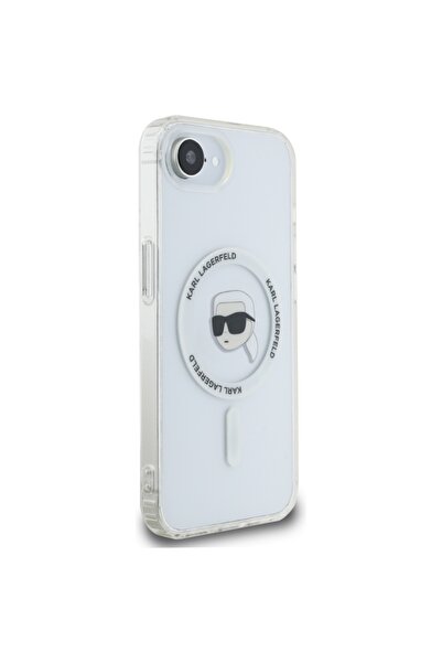 Karl Lagerfeld Case compatible with IPhone 16e, IML MagSafe, White